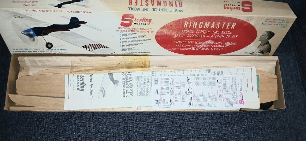 Sterling Ringmaster S1 C/L Model Plane Kit Vintage