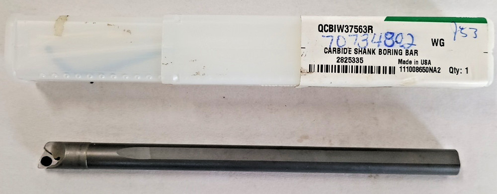 Indexable Boring Bar Solid Carbide Q CB1W37563R RH Widia USA