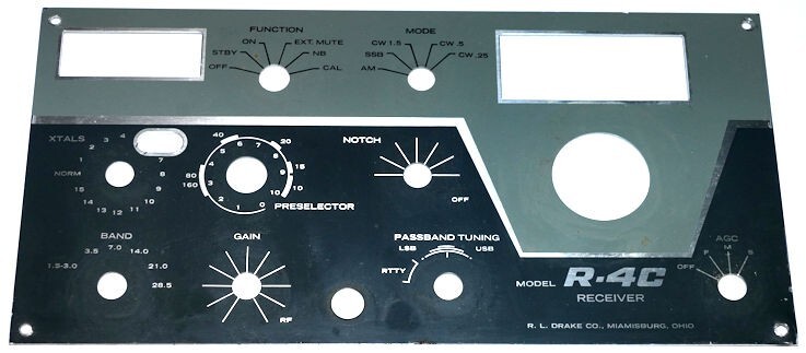 DRAKE R-4C LATEST VERSION FACEPLATE / FRONT PANEL