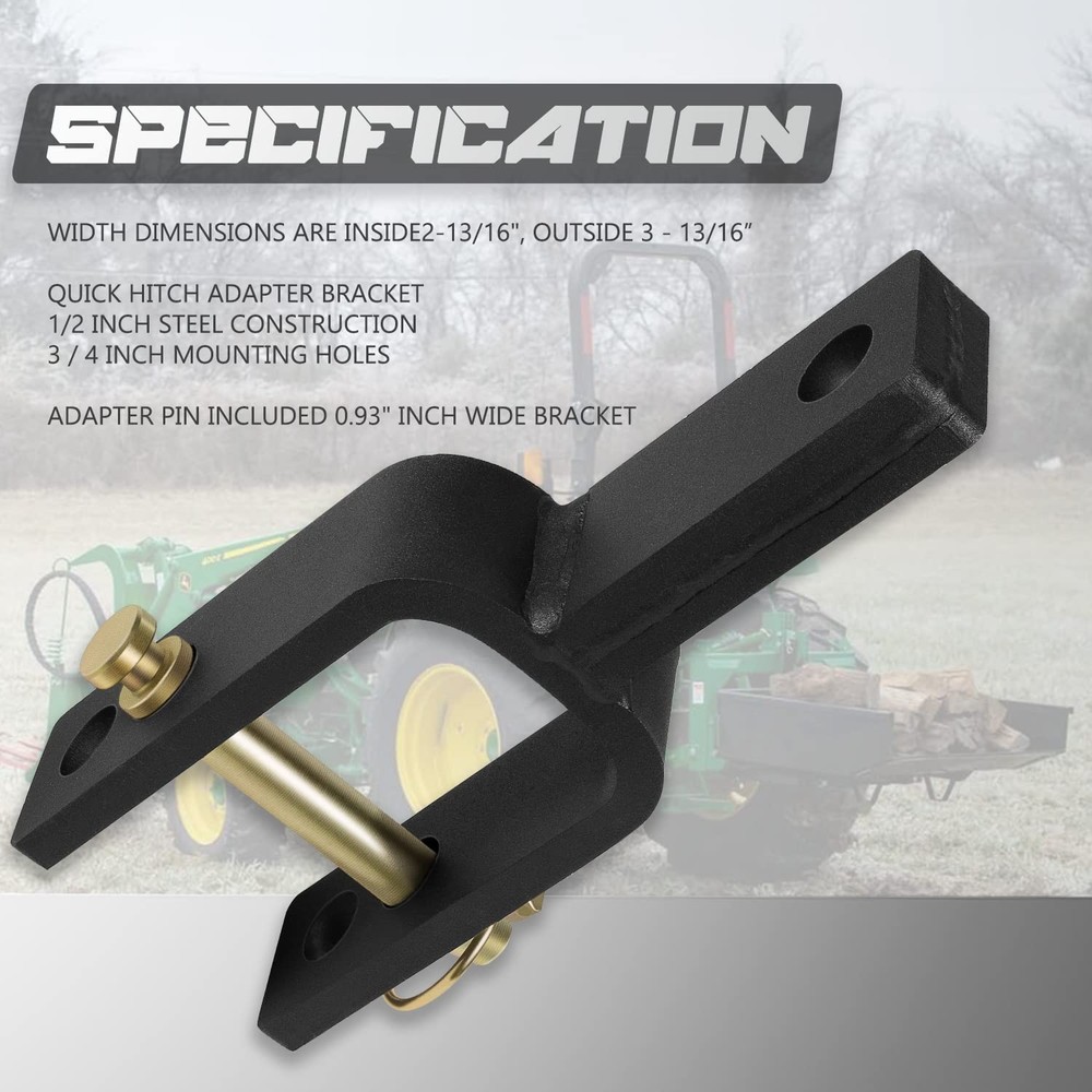 Camoo Versatile Quick Hitch Adapter Used to Adjust Top Link Bracket...