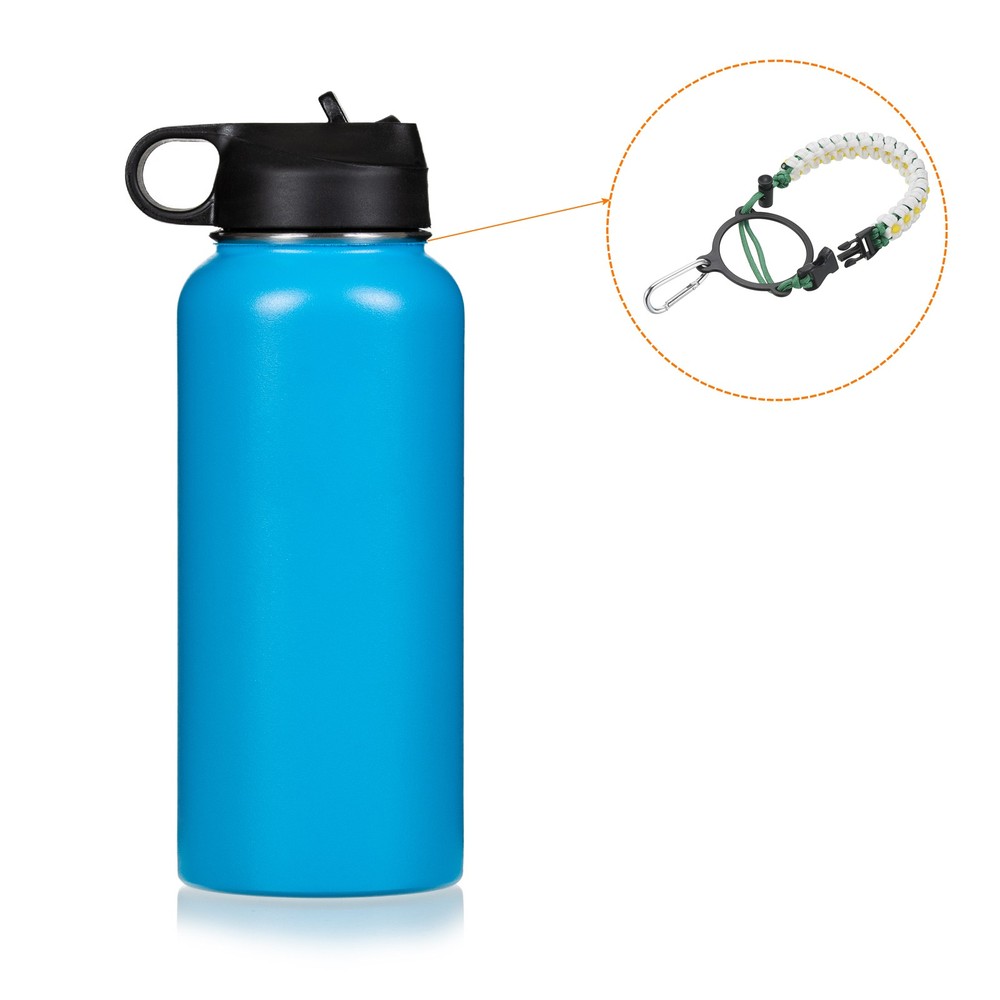 Water Bottle Holders Paracord Handle Strap Carrier White