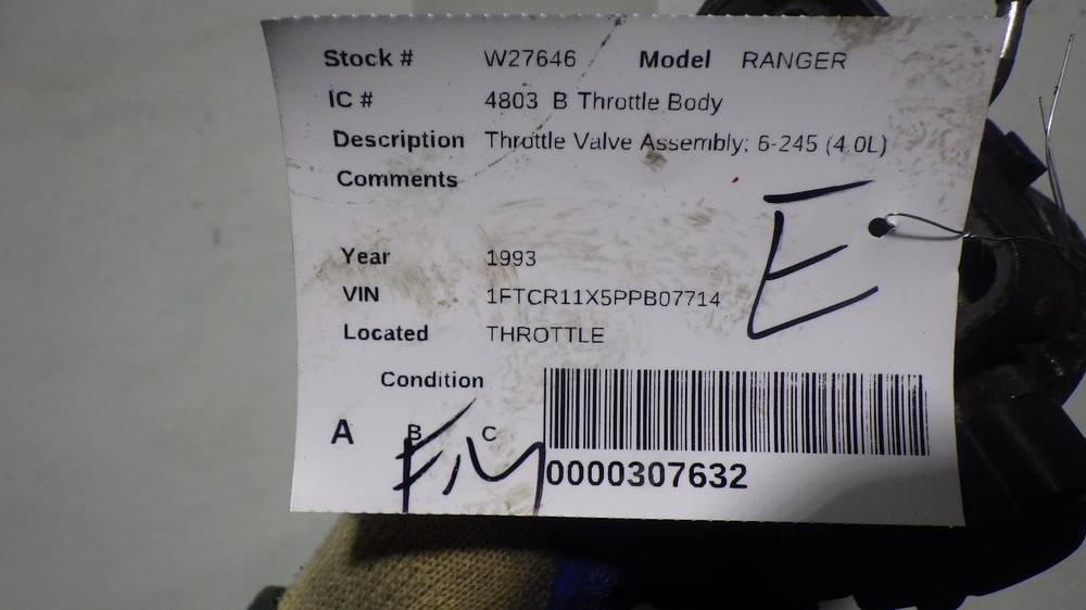 93 FORD RANGER Throttle Body