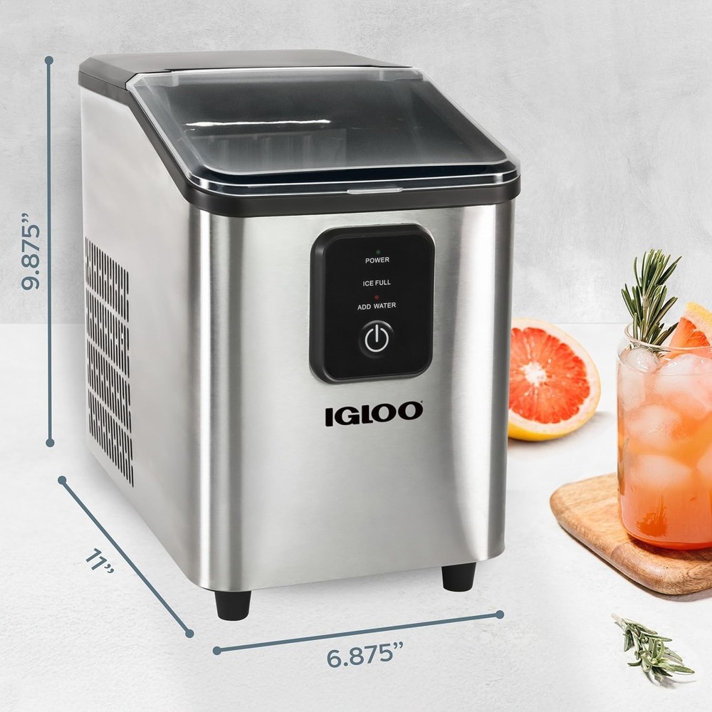 Portable Ice Maker with Scoop - Countertop Ice Maker with LED Control Panel &...