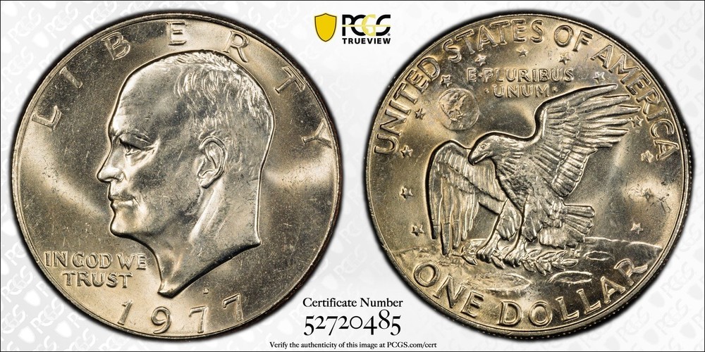 1977-D Clad Eisenhower Ike Dollar $1 PCGS MS66