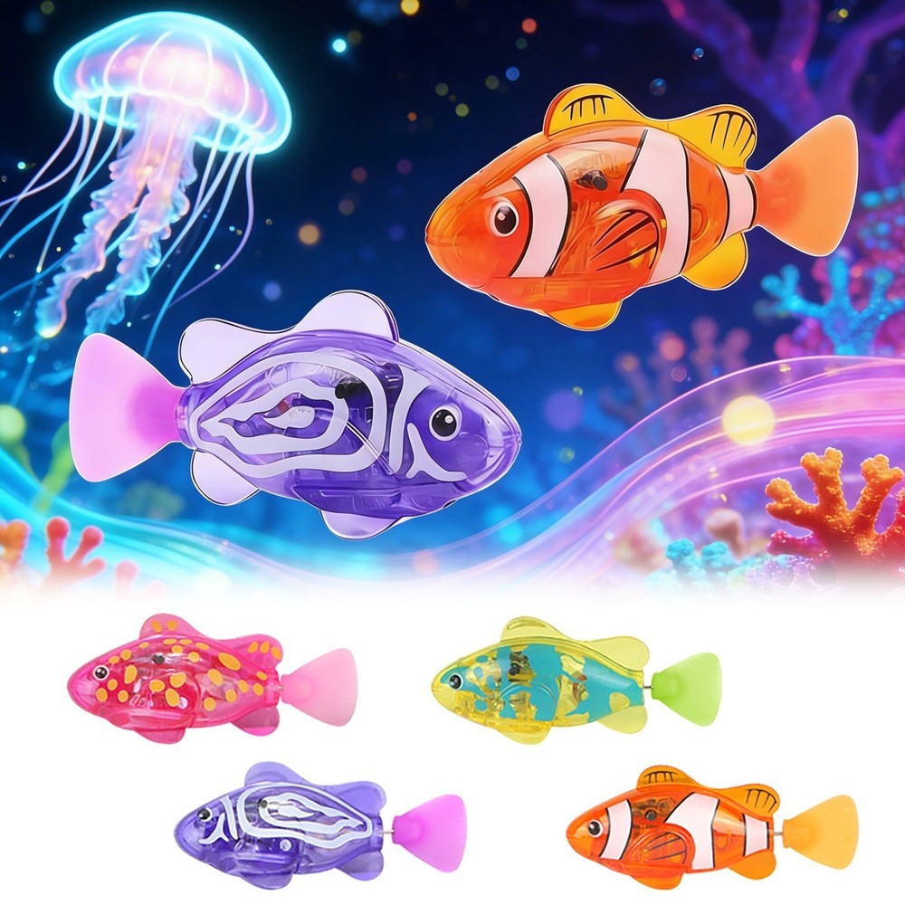 4pcs Magic Water-Activated Glowing Interactive Colorful Swimming Fish