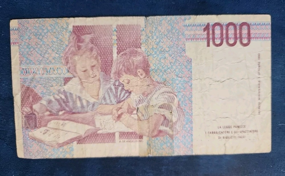 Italy 1000 Lire 1990 Banknotes