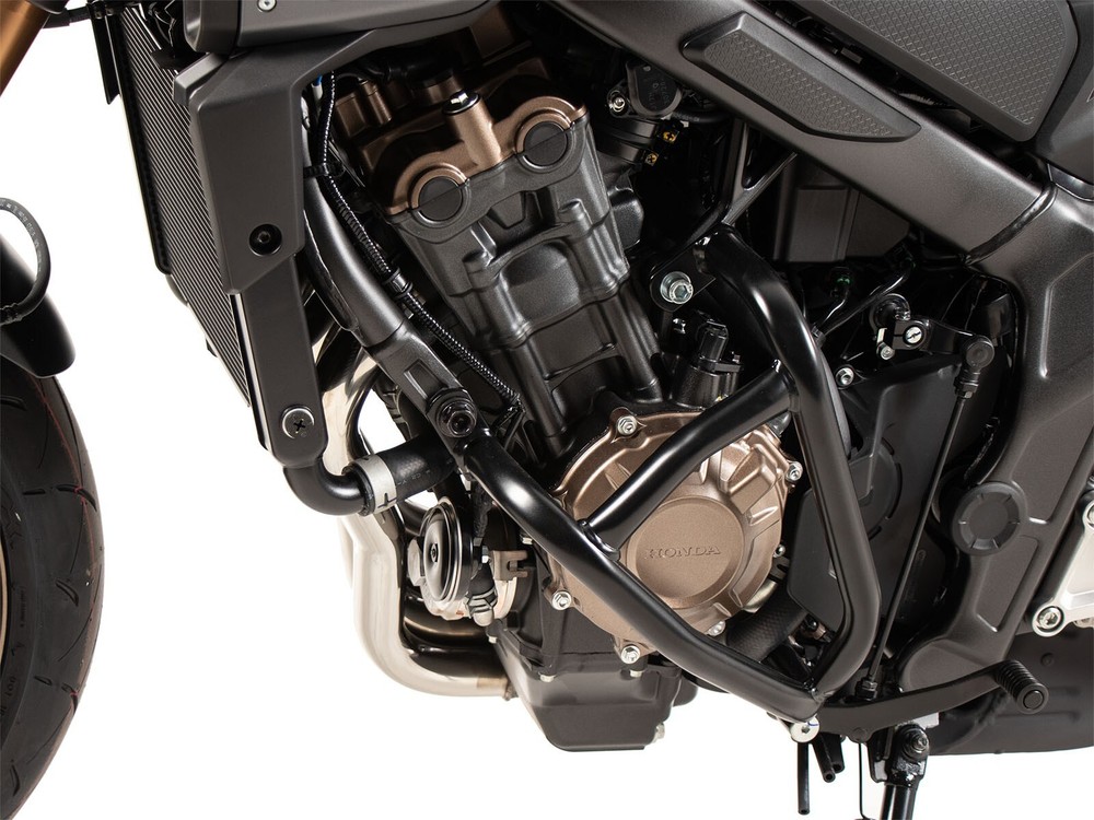 Honda CB 650 R Engine Protection Bar "Solid" Black BY HEPCO & BECKER 2024-