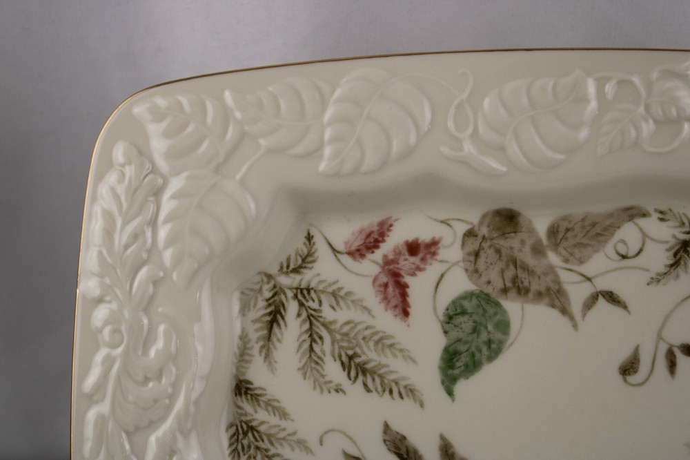 Lenox Nature's Impression Serving Tray Embossed Leaves