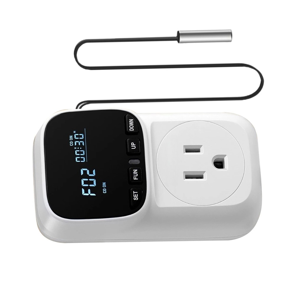 Digital Temperature Controller Plug Thermostat With Memory Function 16A Output
