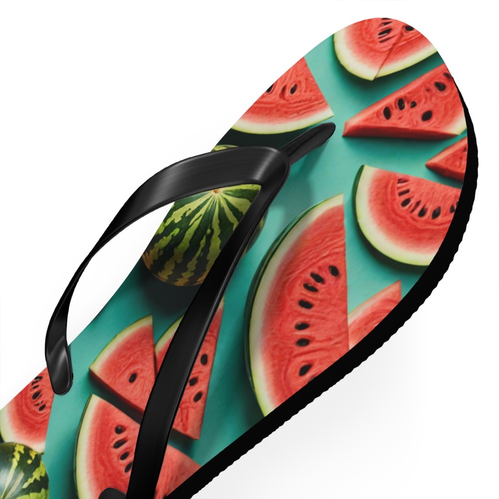 Watermelon Print Flip Flops | Summer Fruit Sandals