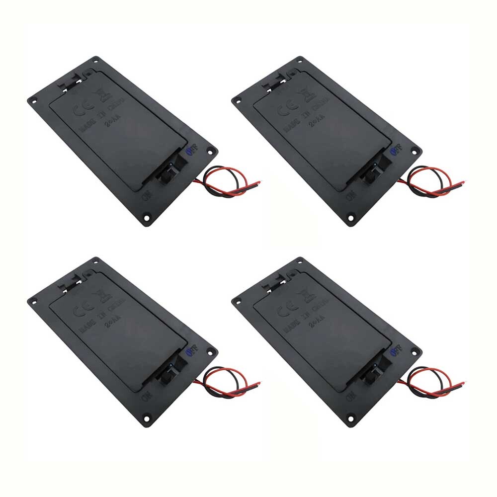 4Pcs Twin/2X/Two AA Panel Mount Battery Holder Case Box 3V w/Power Switch & Wire