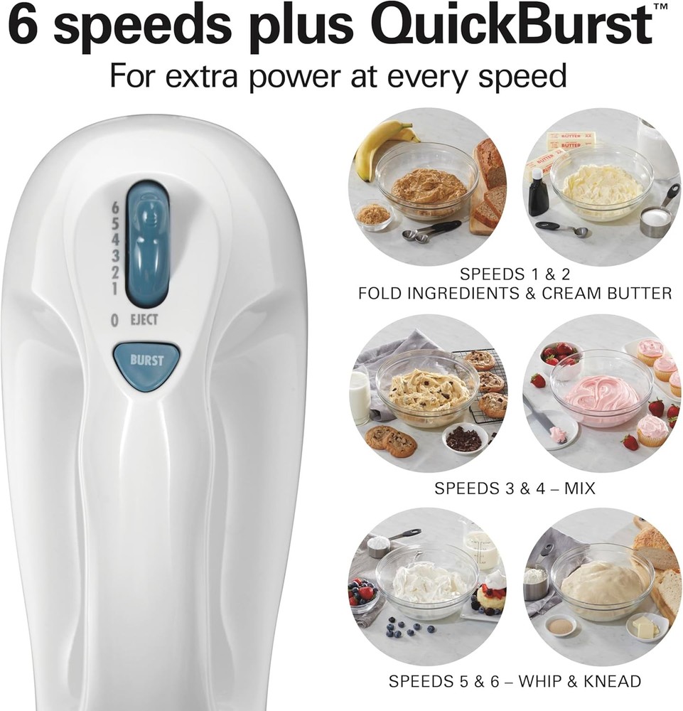 6-Speed Electric Hand Mixer with Storage Case