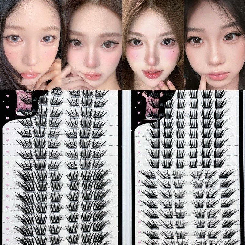 Thin Strip Fox Style Mixed False Eyelash Book – 4-in-1, 32 Rows, Glue Type