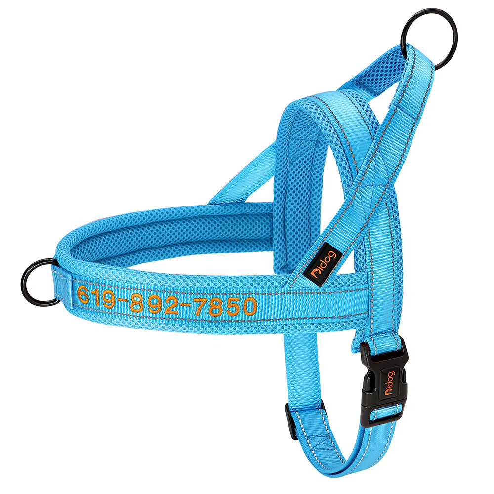 Personalized Embroidered Dog Harness Reflective Nylon No Pull Vest Custom Name
