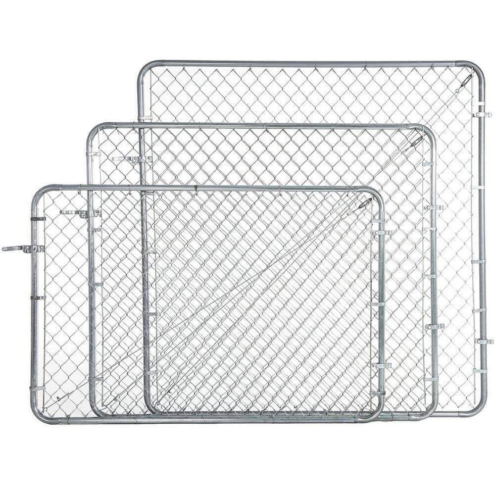 6ft X 5ft Galvanized Metal Adjustable Single Walk-Through Chain Link Fence Gate