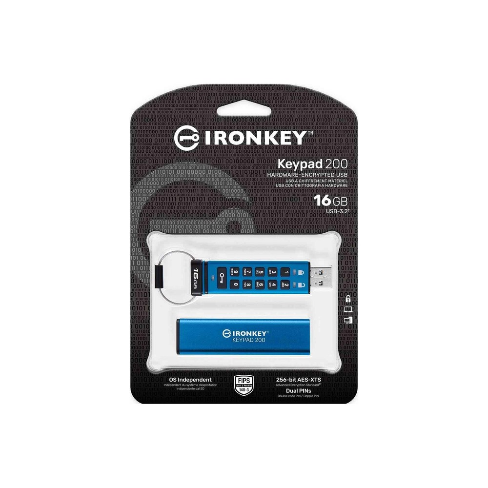 Ironkey Keypad 200 16GB Encrypted USB | Alphanumeric Keypad | Multi-Pin Acces...