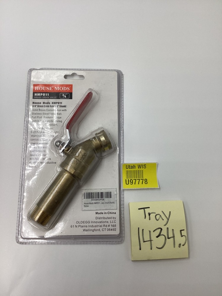 House Mods Genuine OEM HMP011 3/4" Brass Drain Valve (3" Shank) Stainless Steel
