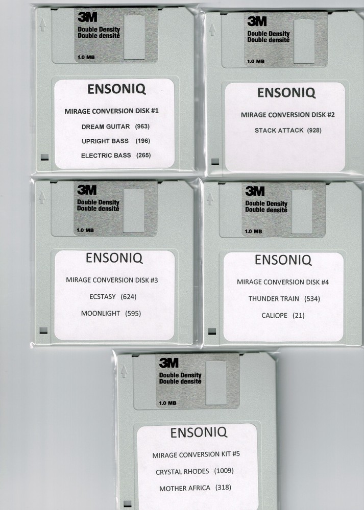 ENSONIQ EPS 16 PLUS, ASR 10 & TS10 MIRAGE CONVERSION LIBRARY ! (30) DISK SET!!!