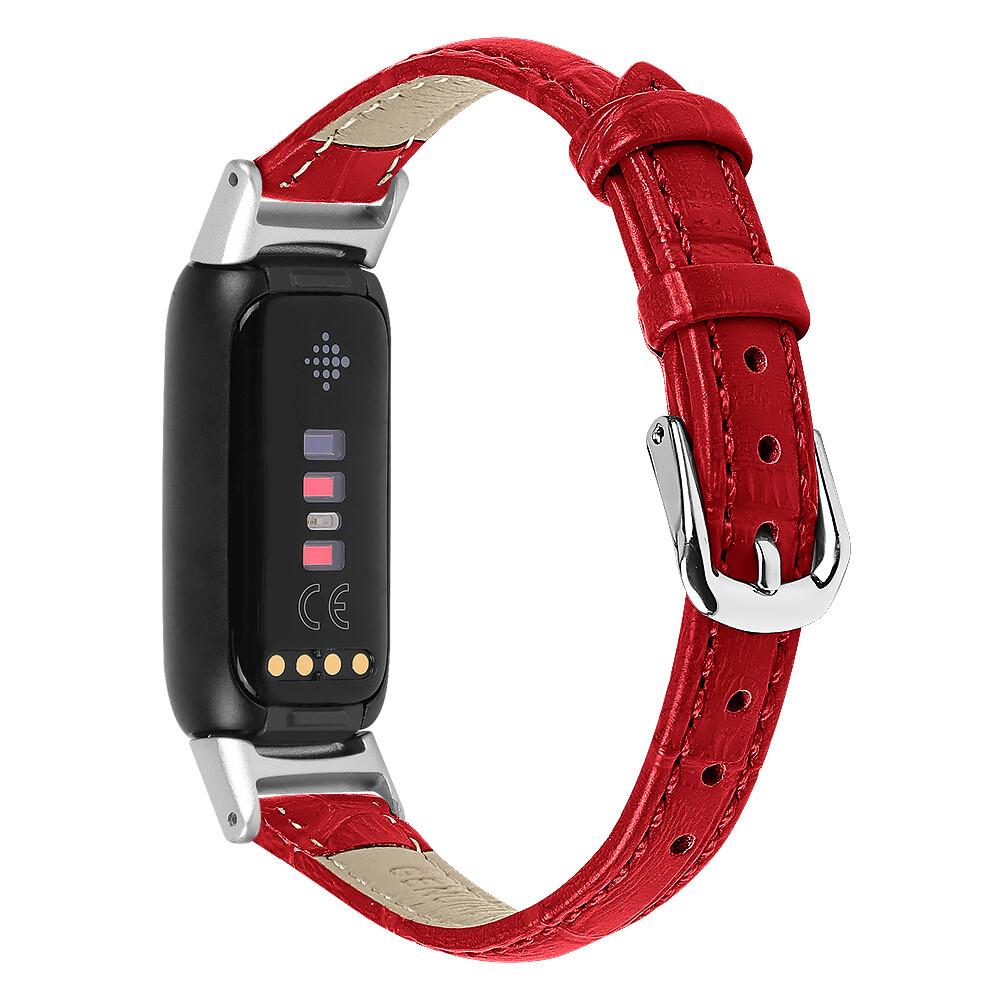 For Fitbit Luxe Replacement Strap Crocodile Pattern Leather Wristband Band
