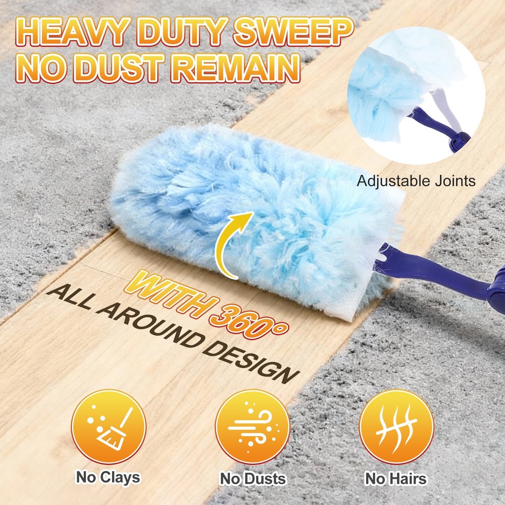 1 Count White Flexible Handle Refill, with 25 Yellow Dusters