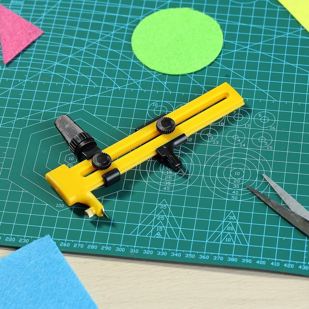 Manual Retractable Compass Circle Cutter for Precision Crafting & Fabric Use