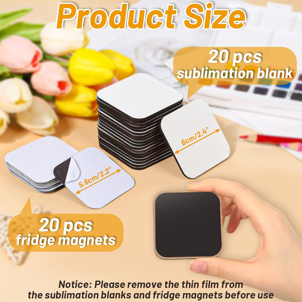 Sublimation Magnet Blanks, Personalized Sublimation Blanks Bulk with 20 PCS Larg