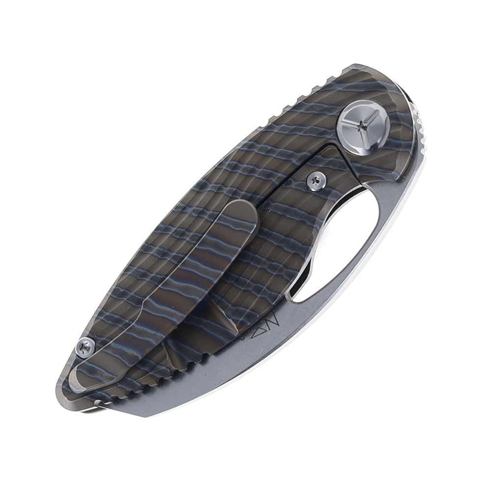 TwoSun Mini Folding Knife Fire Titanium Handle M390 Plain SW TS32-M390-Fire