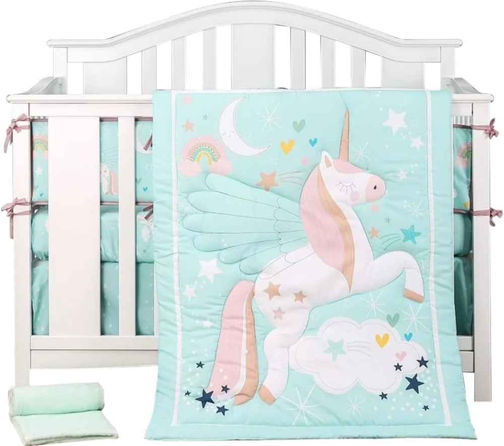 Unicorn Crib/Toddler Bed Set