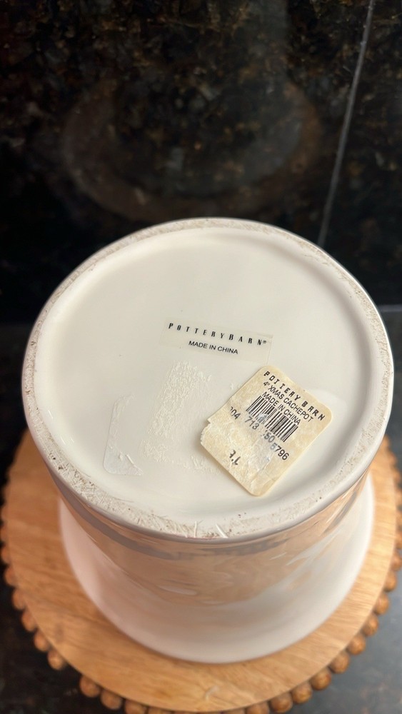 Pottery Barn “wish” Christmas Cache Pot
