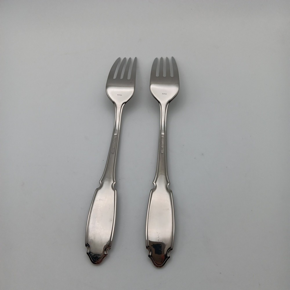 Gorham Eclipse Frosted 2 Place Dinner Forks Stainless 18/8 Flatware Korea NOS