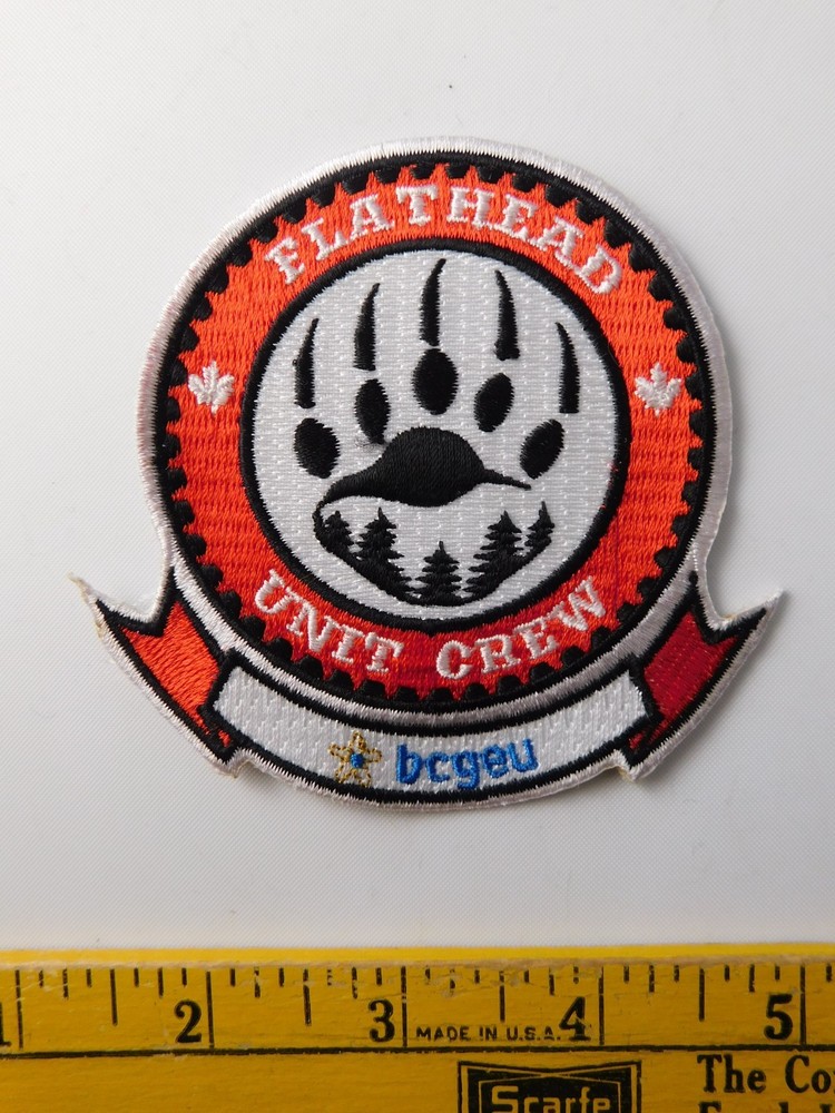FLAT HEAD UNIT CREW VINTAGE PATCH SHOULDER CREST SEARCH RESCUE BC