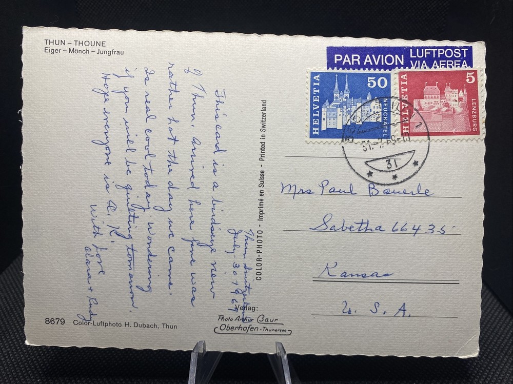 POSTCARD: THUN - THOUNEEiger - Mönch - Jungfrau K8