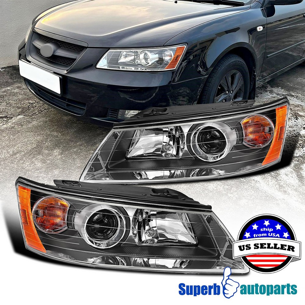 For 2006-2008 Hyundai Sonata Headlights Left+Right Pair Replacement