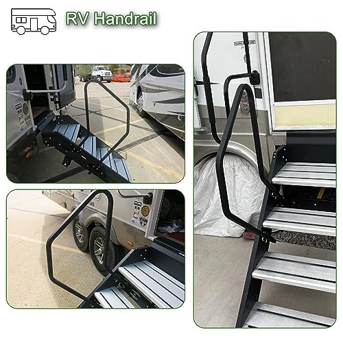 5th Wheel RV Step Handrail, Entry Assist Handrail, Accommodates Door Widths