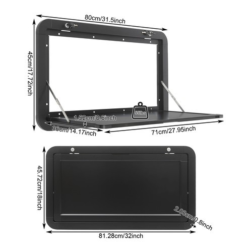 Foldable Rv Dinette Tables Campervan Outside Picnic Wall Mounted Rectangular
