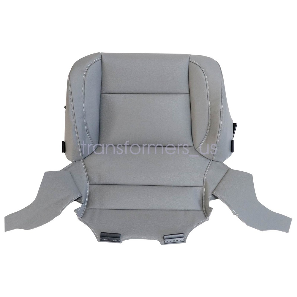 4 x For 2014-2019 Chevy Silverado Front Bottom & Top Leather Seat Cover Ash Gray