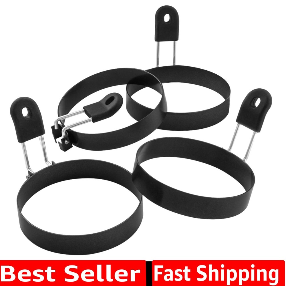 Multi-Functional 4-Pack Nonstick Egg Rings - Perfect for Griddles & Camping