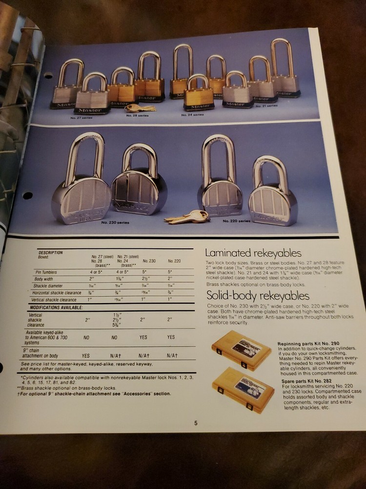 Master Padlocks And Security Products Catalog 85G, 1985