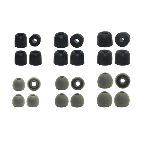 Replacement Earbud Tips Audio-Technica Silicone & Memory Foam Ear Tips 12 Pairs!