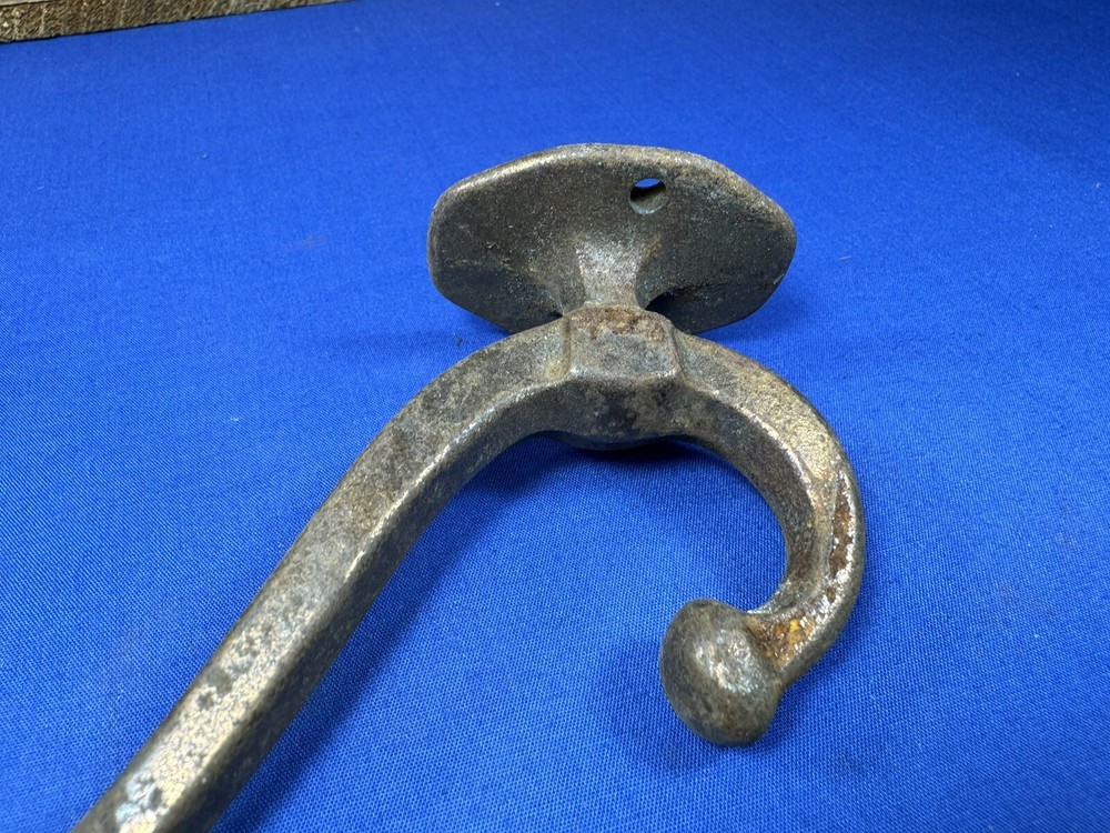 Authentic C.1900 Iron Coat & Hat Hook ~ 5"H & 4.25" Depth ~ Robe, Backpack, Etc.