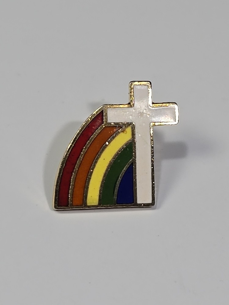 Rainbow Cross Lapel Pin