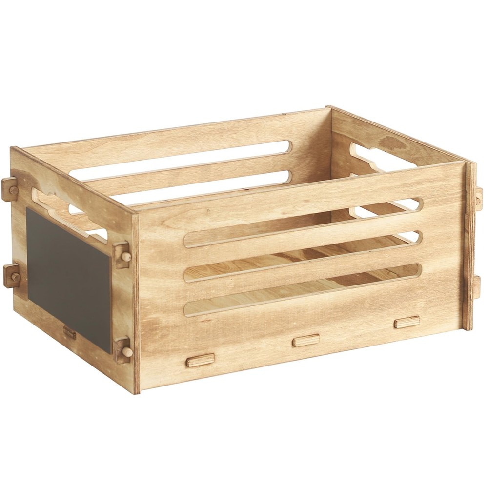 Wooden Record Crate Rustic Box for Home Office Storage Cube Record Organizer,...