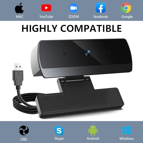1080p Webcam for PC Laptop Desktop Computer, USB Webcam with 1080P webcam