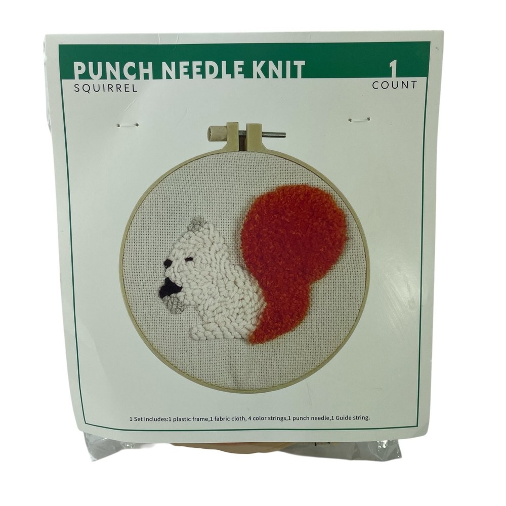 Squirrel Punch Needle Kit w/Plastic Frame 1 Count