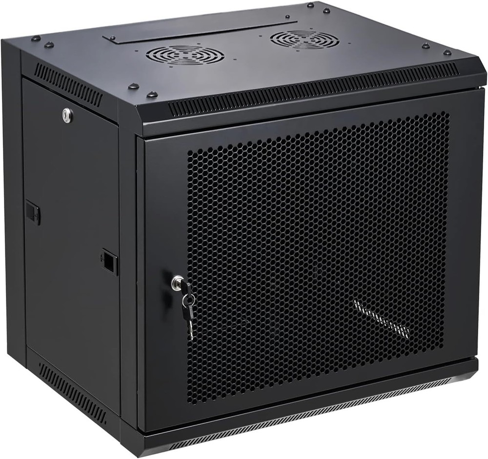 9U Wall Mount Server Cabinet Network Rack Vented Enclosure Locking Door