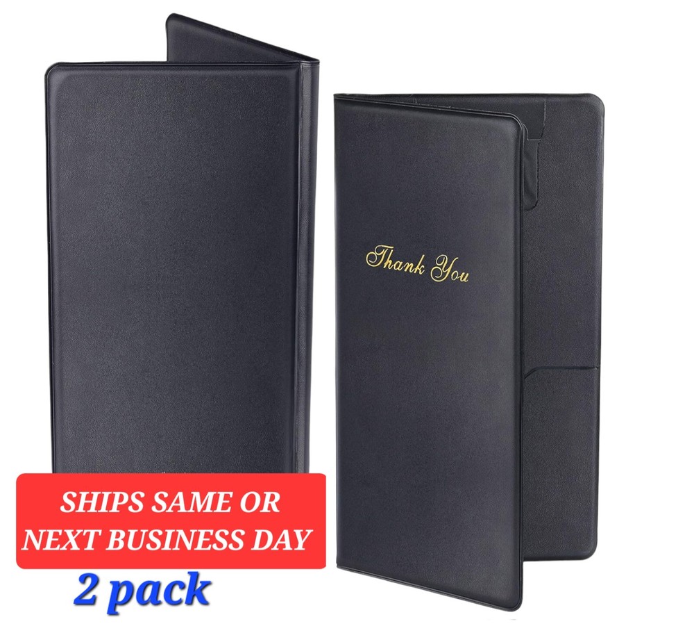 2X Guest Check Card Holder Presenter Pack Restaurant Server Bill Book Customer