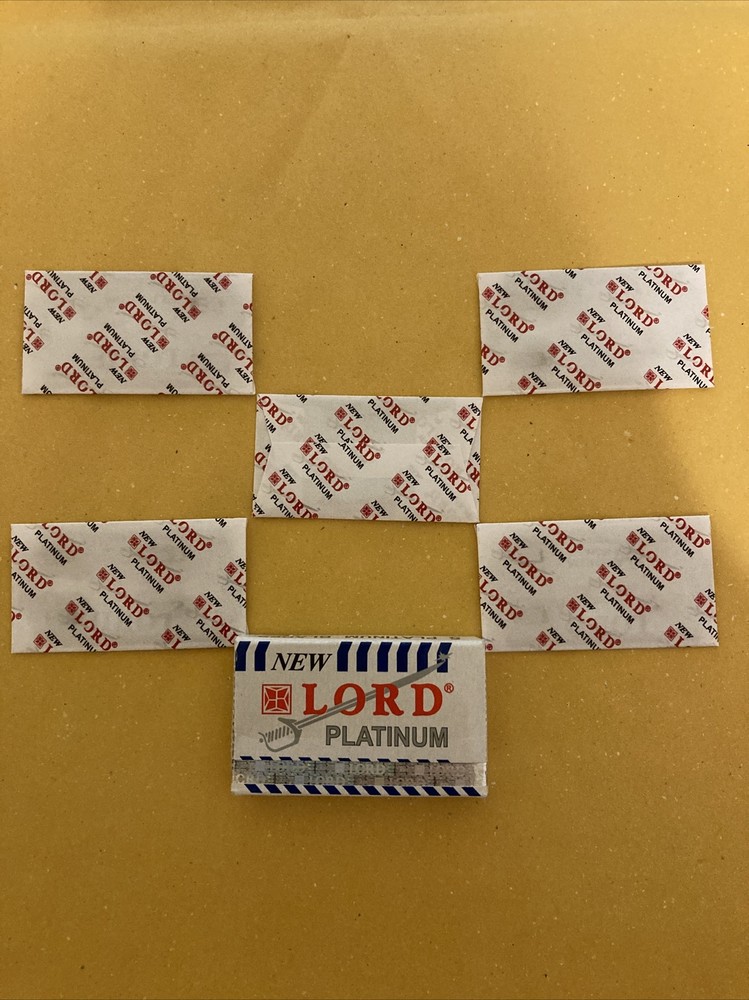 5 Double Edge Razor Blades, Lord Platinum