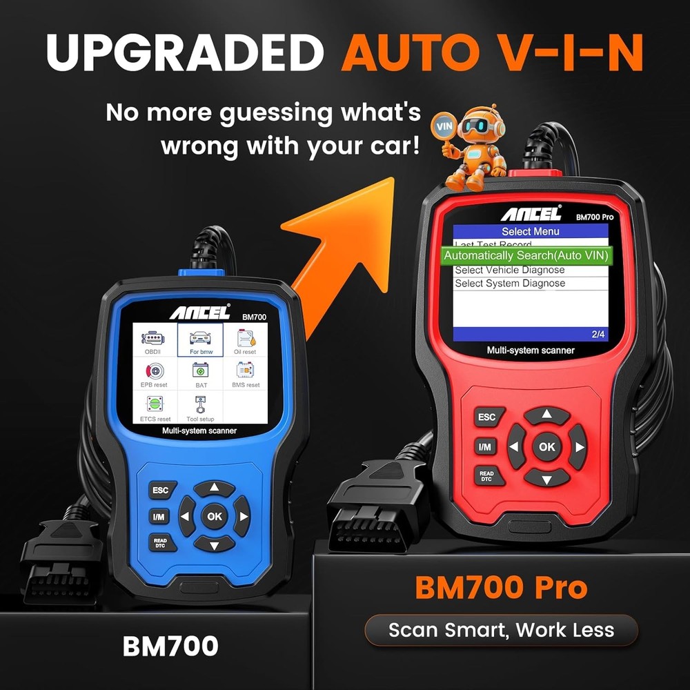 ANCEL BM700-US Battery Registration Tool for BMW Diagnostic Injector Coding -Red