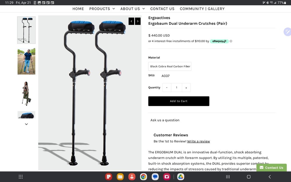 ERGO ACTIVE  DUAL 2 CRUTCHES