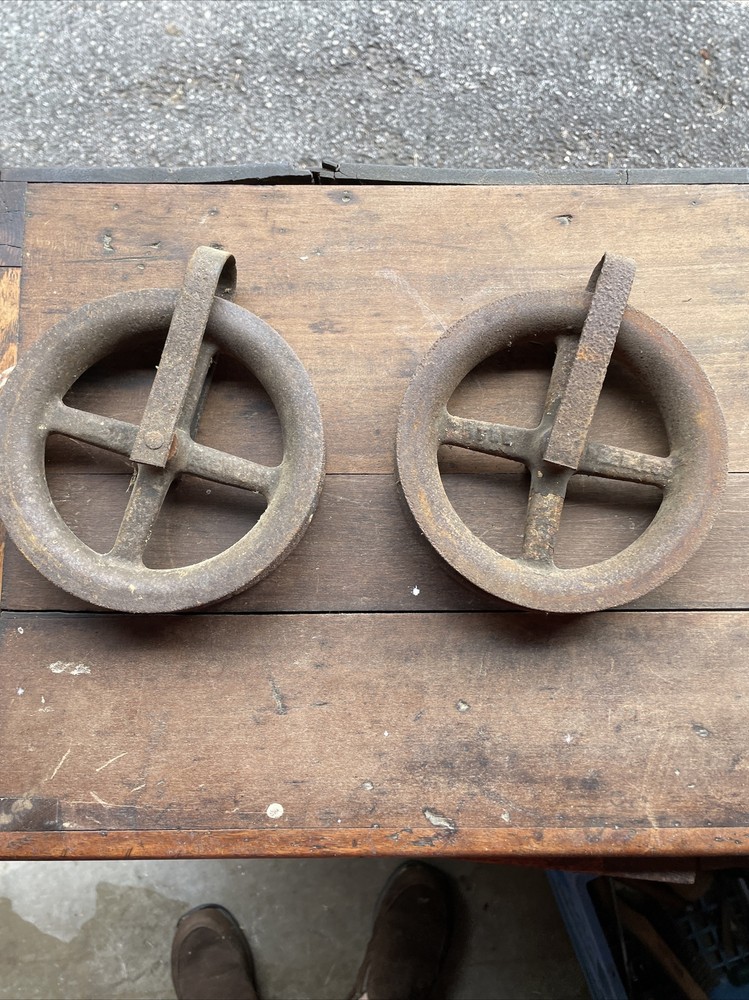 Large Antique Peerless Pulley  Wheels